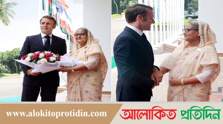 প্রধানমন্ত্রীর কার্যালয়ে ফ্রান্সের প্রেসিডেন্ট ম্যাক্রোঁ