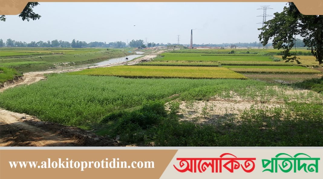 উল্লাপাড়ায় রাতের আঁধারে কাটা হয়েছে নদীর পাড়ের মাটি