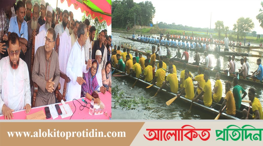 গোপালগঞ্জে ঐতিহ্যবাহী নৌকা বাইচ প্রতিযোগিতা অনুষ্ঠিত 
