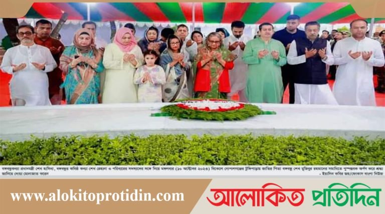 পরিবারের সদস্যদের নিয়ে বঙ্গবন্ধুর সমাধিতে প্রধানমন্ত্রীর শ্রদ্ধা  