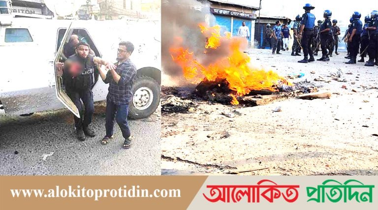 রণক্ষেত্র গাজীপুর, ৫ পুলিশ গুরুতর আহত