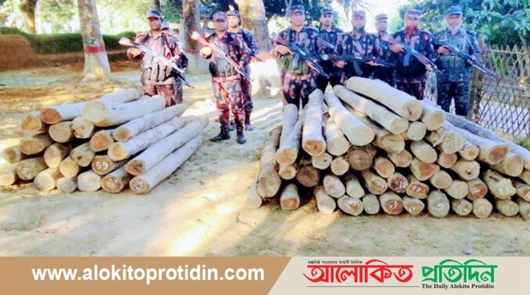 লংগদুতে ৩৭ বিজিবি’র অভিযানে অবৈধ গোলকাঠ জব্দ