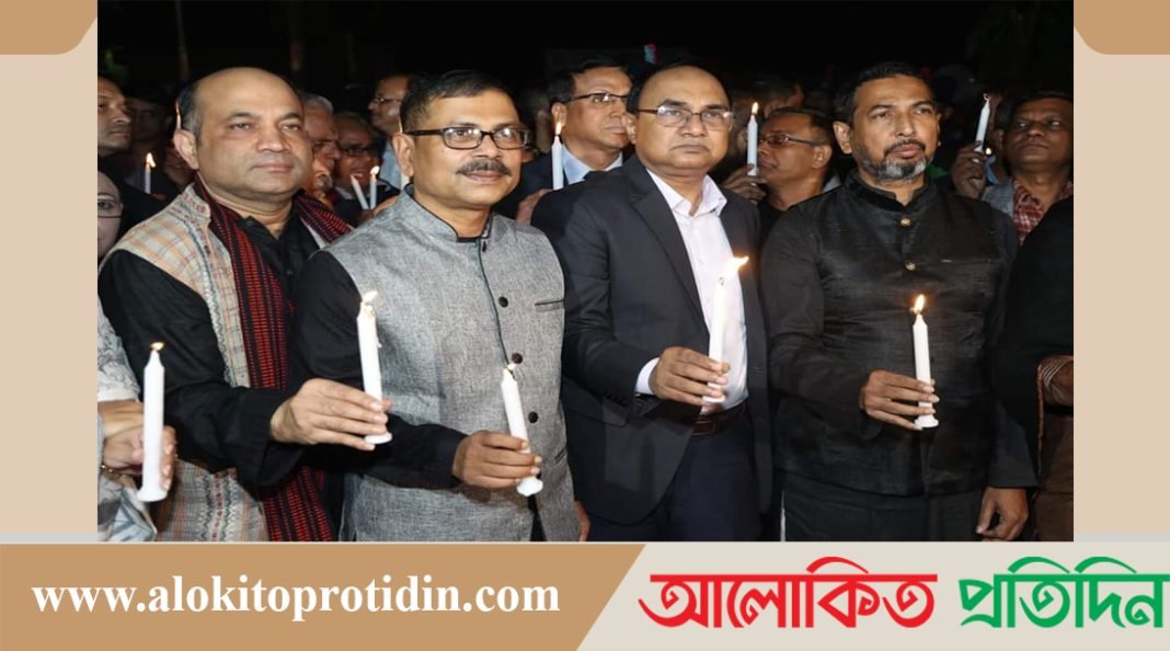 শহিদ বুদ্ধিজীবী দিবস উপলক্ষ্যে প্রদীপ প্রজ্জ্বলন ও পুষ্পস্তবক অর্পণ সিএনপি'র 