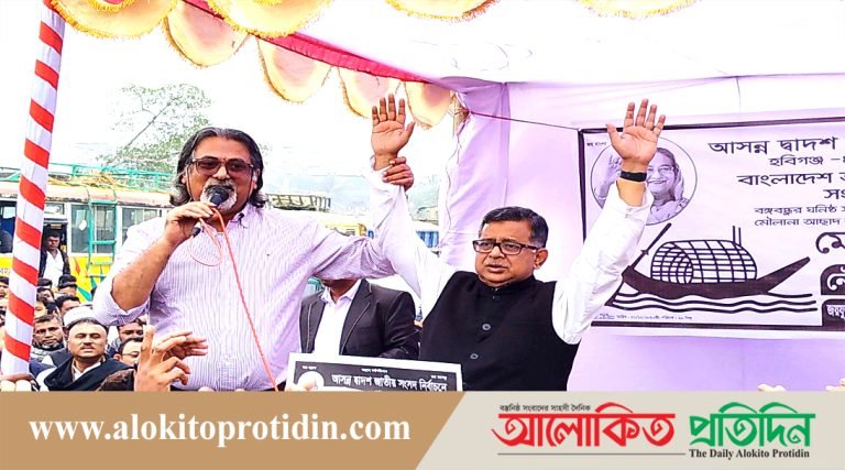 মাধবপুরে নির্বাচনী পথসভায় ভোট চাইলেন শেখ পরশ