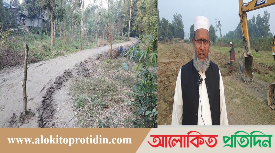 নাগরপুরে নিজ জমিতে ৮০০ মিটার সড়ক নির্মাণ করেছেন আবুল কাশেম