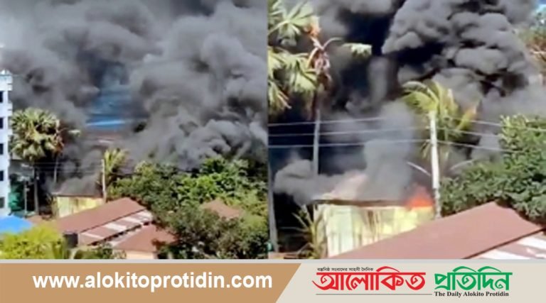 টঙ্গীর বিসিক এলাকায়  ডাইং কারখানায় আগুন