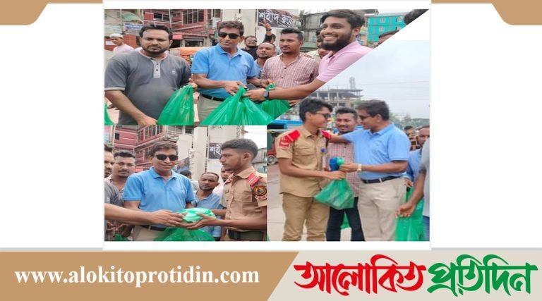 শিক্ষার্থীদের মাঝে খাবার বিতরণ করেন যুবদলের নেতা ভিপি শাহিন