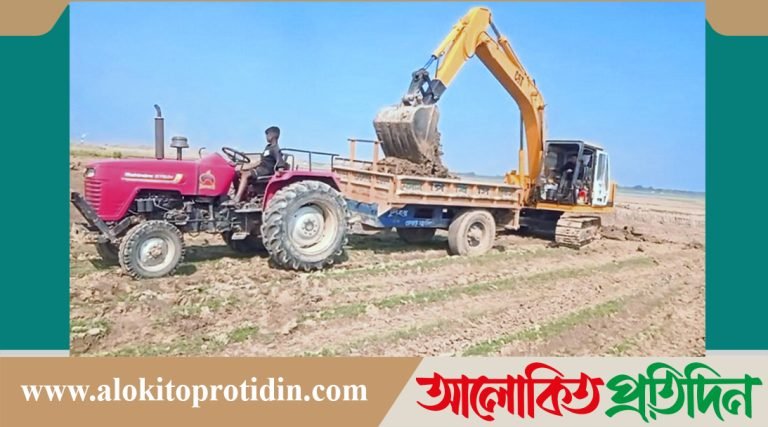 সরাইলে ৭টি ভেকু দিয়ে ফসলি জমির মাটি কাটার ধুম