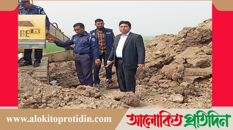 সরাইলে অবৈধ ভাবে মাটি কাটায় ভেকু ও ট্রাক জব্দ