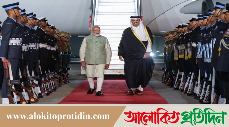 কাতারের আমিরকে বরণ করতে বিমানবন্দরে ছুটে গেলেন মোদি
