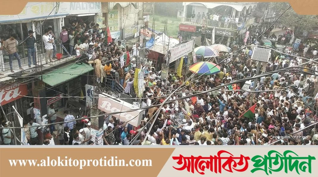 নবীনগরের বিএনপির নেতা তাপসের নেতৃত্বে আনন্দ মিছিল