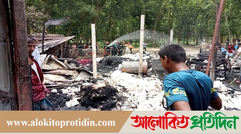 গাজীপুরে লেপ-তোশক তৈরির তুলার গোডাউনে আগু*ন