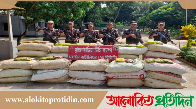 সরাইলে ২৫ বিজিবি কর্তৃক ৪৭ লক্ষ টাকা মূল্যের চোরাচালানী মালামাল ও মাদক উদ্ধার 