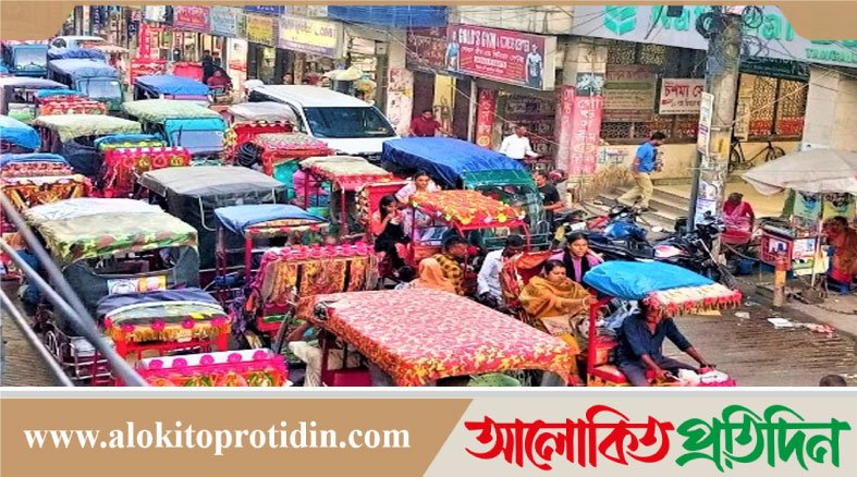 টাঙ্গাইলের পৌর সড়কে ব্যাটারিচালিত রিকশায় সয়লাব, স্থবির নাগরিক জীবন 