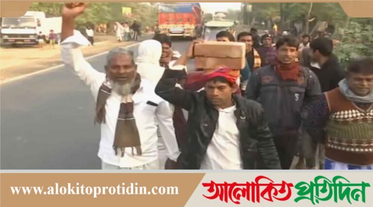 মুর্শিদাবাদে বাবরি মসজিদের ভিত্তিপ্রস্তর স্থাপনের জন্য ইট আনছেন স্থানীয়রা