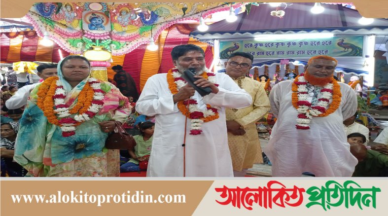 সাভারের বিরুলিয়া দেউন লীলা কীর্তন অনুষ্ঠানে বিরুলিয়া ইউপি চেয়ারম্যান প্রার্থী আমির শিরালি