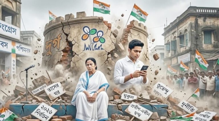 পশ্চিমবঙ্গে তৃণমূলের ভরাডুবি, যেভাবে তাসের ঘরের মতো ভে*ঙে পড়লো মমতার দু*র্গ