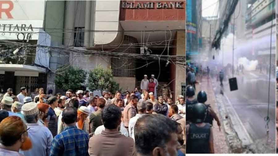 ইসলামী ব্যাংকের সামনে গ্রাহকদের বি*ক্ষোভ: পুলিশের লা*ঠিচা*র্জ ও টি*য়ারশে*ল নি*ক্ষেপ