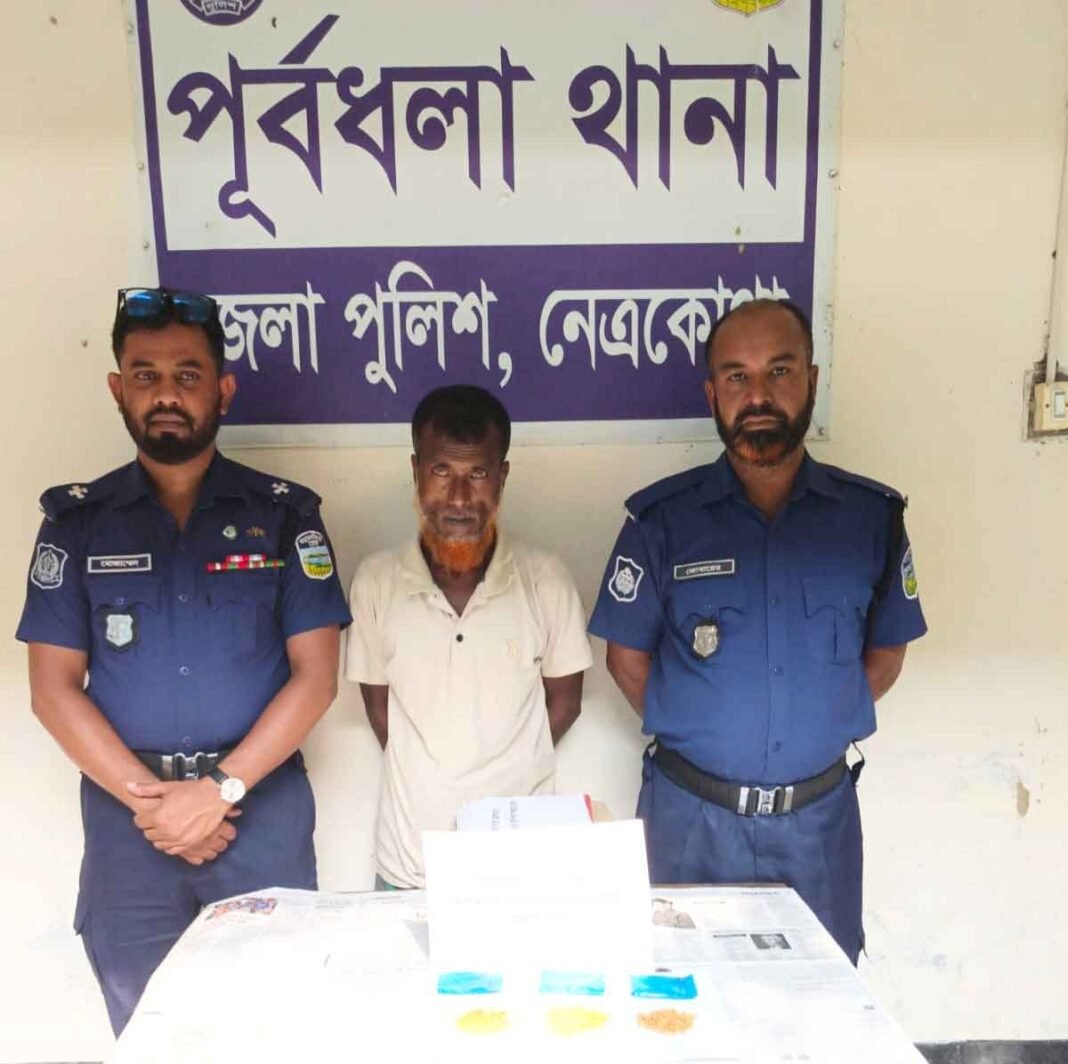 নেত্রকোনায় পূর্বধলা থানা পুলিশের অ*ভিযানে ৪৫০ পিস ই*য়াবাসহ আ*টক-১