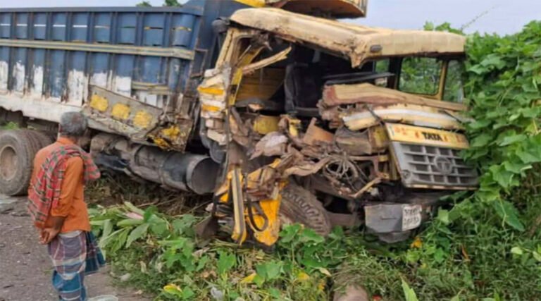 নেত্রকোনায় দুই ট্রাকের সংঘ#র্ষে চালক নিহ*ত
