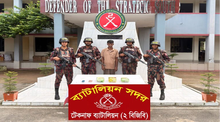 নাফ নদী থেকে ৩ কেজি আইসসহ মিয়ানমারের নাগরিক আট*ক