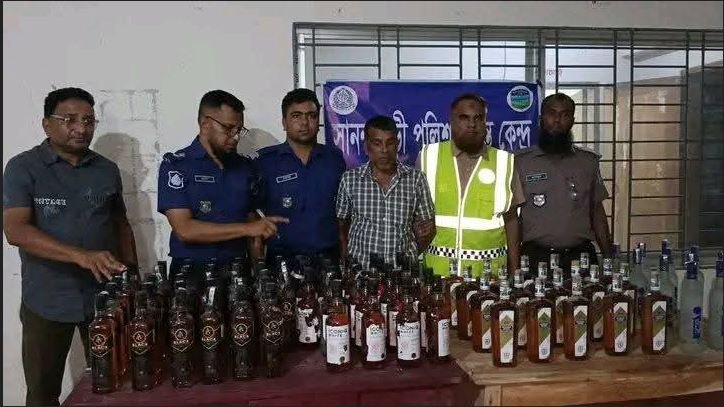 দেওয়ানগঞ্জে ৮৮ বোতল ভারতীয় ম*দ উদ্ধার, আ*টক ১